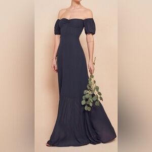 Reformation NWT Farrow Evening Gown | Navy Blue | Size: 0 | Orig Price $388